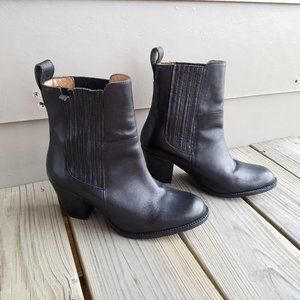 H&M HM Premium REAL Black Leather Boots